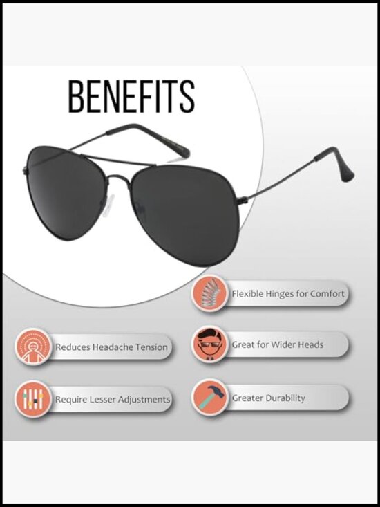 Metal Frame Aviator Sunglasses with UV Protection, Pack of 4 main image 6